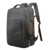 Black backpack, lightweight and large-capacity student commuting travel backpack Item Picture
